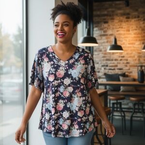 Monnuro Floral print Swing top Size 5X